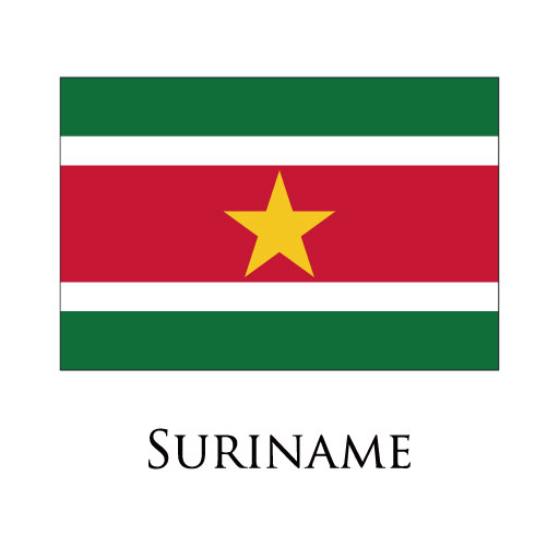 Suriname flag logo iron on paper